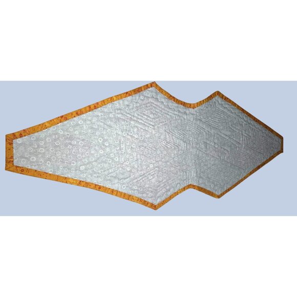 Handmade Quilted Table Runner With Diamond Pattern Floral Design - Picture 6 of 8